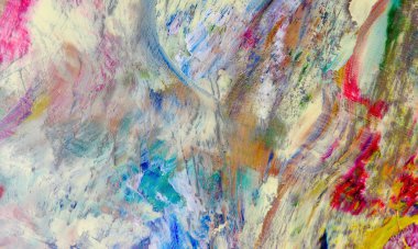 Renkli soyut resim arkaplanı. Modern motif görsel sanat. Yağ renkli yoğun bir karışım. Moda el boyama bezi. Moda poster kağıdı için tuval üzerindeki fırça darbelerini boya