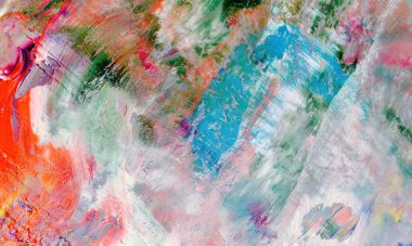 Renkli soyut resim arkaplanı. Modern motif görsel sanat. Yağ renkli yoğun bir karışım. Moda el boyama bezi. Moda poster kağıdı için tuval üzerindeki fırça darbelerini boya