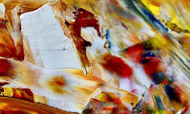 Renkli soyut resim arkaplanı. Modern motif görsel sanat. Yağ renkli yoğun bir karışım. Moda el boyama bezi. Moda poster kağıdı için tuval üzerindeki fırça darbelerini boya