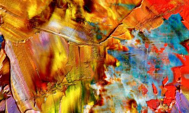 Renkli soyut resim arkaplanı. Modern motif görsel sanat. Yağ renkli yoğun bir karışım. Moda el boyama bezi. Moda poster kağıdı için tuval üzerindeki fırça darbelerini boya