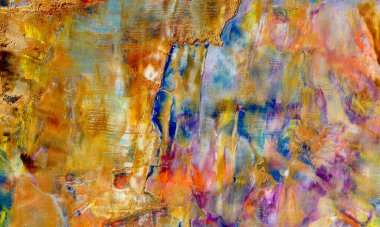 Renkli soyut resim arkaplanı. Modern motif görsel sanat. Yağ renkli yoğun bir karışım. Moda el boyama bezi. Moda poster kağıdı için tuval üzerindeki fırça darbelerini boya