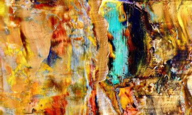 Renkli soyut resim arkaplanı. Modern motif görsel sanat. Yağ renkli yoğun bir karışım. Moda el boyama bezi. Moda poster kağıdı için tuval üzerindeki fırça darbelerini boya