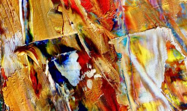 Renkli soyut resim arkaplanı. Modern motif görsel sanat. Yağ renkli yoğun bir karışım. Moda el boyama bezi. Moda poster kağıdı için tuval üzerindeki fırça darbelerini boya