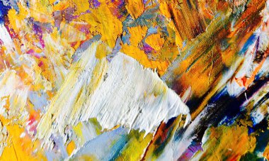 Renkli soyut resim arkaplanı. Modern motif görsel sanat. Yağ renkli yoğun bir karışım. Moda el boyama bezi. Moda poster kağıdı için tuval üzerindeki fırça darbelerini boya