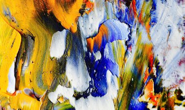 Renkli soyut resim arkaplanı. Modern motif görsel sanat. Yağ renkli yoğun bir karışım. Moda el boyama bezi. Moda poster kağıdı için tuval üzerindeki fırça darbelerini boya