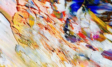 Renkli soyut resim arkaplanı. Modern motif görsel sanat. Yağ renkli yoğun bir karışım. Moda el boyama bezi. Moda poster kağıdı için tuval üzerindeki fırça darbelerini boya