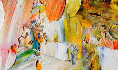 Renkli soyut resim arkaplanı. Modern motif görsel sanat. Yağ renkli yoğun bir karışım. Moda el boyama bezi. Moda poster kağıdı için tuval üzerindeki fırça darbelerini boya