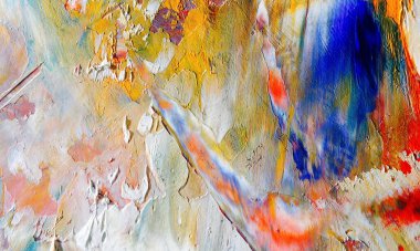 Renkli soyut resim arkaplanı. Modern motif görsel sanat. Yağ renkli yoğun bir karışım. Moda el boyama bezi. Moda poster kağıdı için tuval üzerindeki fırça darbelerini boya