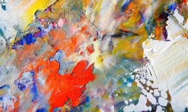 Renkli soyut resim arkaplanı. Modern motif görsel sanat. Yağ renkli yoğun bir karışım. Moda el boyama bezi. Moda poster kağıdı için tuval üzerindeki fırça darbelerini boya