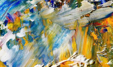 Renkli soyut resim arkaplanı. Modern motif görsel sanat. Yağ renkli yoğun bir karışım. Moda el boyama bezi. Moda poster kağıdı için tuval üzerindeki fırça darbelerini boya