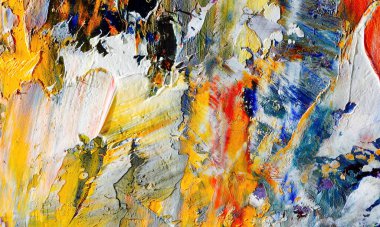 Renkli soyut resim arkaplanı. Modern motif görsel sanat. Yağ renkli yoğun bir karışım. Moda el boyama bezi. Moda poster kağıdı için tuval üzerindeki fırça darbelerini boya