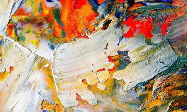 Renkli soyut resim arkaplanı. Modern motif görsel sanat. Yağ renkli yoğun bir karışım. Moda el boyama bezi. Moda poster kağıdı için tuval üzerindeki fırça darbelerini boya