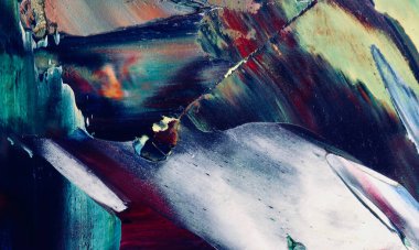 Renkli soyut resim arkaplanı. Modern motif görsel sanat. Yağ renkli yoğun bir karışım. Moda el boyama bezi. Moda poster kağıdı için tuval üzerindeki fırça darbelerini boya