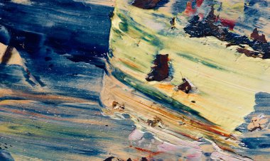 Renkli soyut resim arkaplanı. Modern motif görsel sanat. Yağ renkli yoğun bir karışım. Moda el boyama bezi. Moda poster kağıdı için tuval üzerindeki fırça darbelerini boya