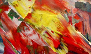 Renkli soyut resim arkaplanı. Modern motif görsel sanat. Yağ renkli yoğun bir karışım. Moda el boyama bezi. Moda poster kağıdı için tuval üzerindeki fırça darbelerini boya