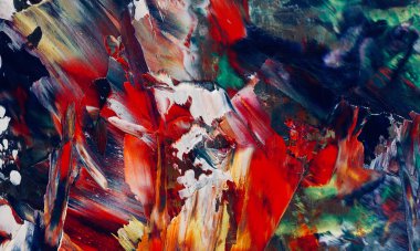 Renkli soyut resim arkaplanı. Modern motif görsel sanat. Yağ renkli yoğun bir karışım. Moda el boyama bezi. Moda poster kağıdı için tuval üzerindeki fırça darbelerini boya