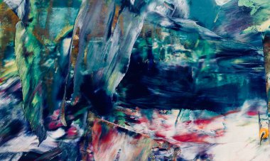 Renkli soyut resim arkaplanı. Modern motif görsel sanat. Yağ renkli yoğun bir karışım. Moda el boyama bezi. Moda poster kağıdı için tuval üzerindeki fırça darbelerini boya