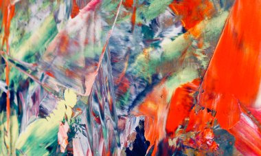 Renkli soyut resim arkaplanı. Modern motif görsel sanat. Yağ renkli yoğun bir karışım. Moda el boyama bezi. Moda poster kağıdı için tuval üzerindeki fırça darbelerini boya