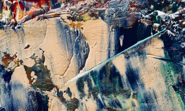 Renkli soyut resim arkaplanı. Modern motif görsel sanat. Yağ renkli yoğun bir karışım. Moda el boyama bezi. Moda poster kağıdı için tuval üzerindeki fırça darbelerini boya