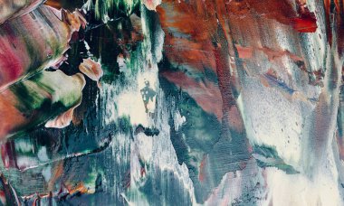 Renkli soyut resim arkaplanı. Modern motif görsel sanat. Yağ renkli yoğun bir karışım. Moda el boyama bezi. Moda poster kağıdı için tuval üzerindeki fırça darbelerini boya