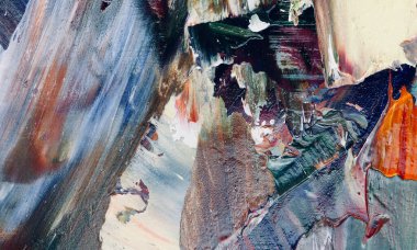 Renkli soyut resim arkaplanı. Modern motif görsel sanat. Yağ renkli yoğun bir karışım. Moda el boyama bezi. Moda poster kağıdı için tuval üzerindeki fırça darbelerini boya