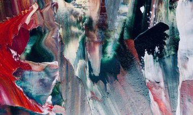 Renkli soyut resim arkaplanı. Modern motif görsel sanat. Yağ renkli yoğun bir karışım. Moda el boyama bezi. Moda poster kağıdı için tuval üzerindeki fırça darbelerini boya