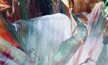 Renkli soyut resim arkaplanı. Modern motif görsel sanat. Yağ renkli yoğun bir karışım. Moda el boyama bezi. Moda poster kağıdı için tuval üzerindeki fırça darbelerini boya