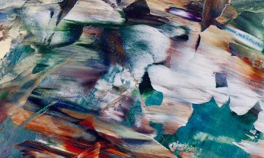 Renkli soyut resim arkaplanı. Modern motif görsel sanat. Yağ renkli yoğun bir karışım. Moda el boyama bezi. Moda poster kağıdı için tuval üzerindeki fırça darbelerini boya