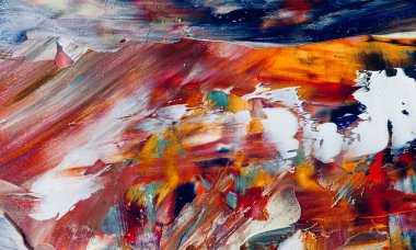 Renkli soyut resim arkaplanı. Modern motif görsel sanat. Yağ renkli yoğun bir karışım. Moda el boyama bezi. Moda poster kağıdı için tuval üzerindeki fırça darbelerini boya
