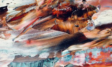 Renkli soyut resim arkaplanı. Modern motif görsel sanat. Yağ renkli yoğun bir karışım. Moda el boyama bezi. Moda poster kağıdı için tuval üzerindeki fırça darbelerini boya