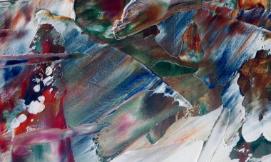 Renkli soyut resim arkaplanı. Modern motif görsel sanat. Yağ renkli yoğun bir karışım. Moda el boyama bezi. Moda poster kağıdı için tuval üzerindeki fırça darbelerini boya