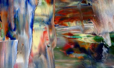 Renkli soyut resim arkaplanı. Modern motif görsel sanat. Yağ renkli yoğun bir karışım. Moda el boyama bezi. Moda poster kağıdı için tuval üzerindeki fırça darbelerini boya