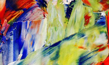 Renkli soyut resim arkaplanı. Modern motif görsel sanat. Yağ renkli yoğun bir karışım. Moda el boyama bezi. Moda poster kağıdı için tuval üzerindeki fırça darbelerini boya