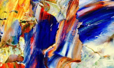 Renkli soyut resim arkaplanı. Modern motif görsel sanat. Yağ renkli yoğun bir karışım. Moda el boyama bezi. Moda poster kağıdı için tuval üzerindeki fırça darbelerini boya