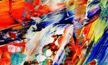 Renkli soyut resim arkaplanı. Modern motif görsel sanat. Yağ renkli yoğun bir karışım. Moda el boyama bezi. Moda poster kağıdı için tuval üzerindeki fırça darbelerini boya