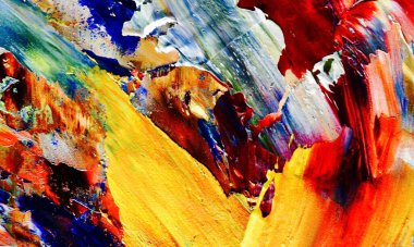 Renkli soyut resim arkaplanı. Modern motif görsel sanat. Yağ renkli yoğun bir karışım. Moda el boyama bezi. Moda poster kağıdı için tuval üzerindeki fırça darbelerini boya