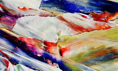 Renkli soyut resim arkaplanı. Modern motif görsel sanat. Yağ renkli yoğun bir karışım. Moda el boyama bezi. Moda poster kağıdı için tuval üzerindeki fırça darbelerini boya