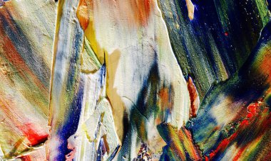 Renkli soyut resim arkaplanı. Modern motif görsel sanat. Yağ renkli yoğun bir karışım. Moda el boyama bezi. Moda poster kağıdı için tuval üzerindeki fırça darbelerini boya