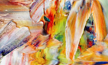 Renkli soyut resim arkaplanı. Modern motif görsel sanat. Yağ renkli yoğun bir karışım. Moda el boyama bezi. Moda poster kağıdı için tuval üzerindeki fırça darbelerini boya