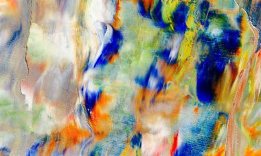 Renkli soyut resim arkaplanı. Modern motif görsel sanat. Yağ renkli yoğun bir karışım. Moda el boyama bezi. Moda poster kağıdı için tuval üzerindeki fırça darbelerini boya