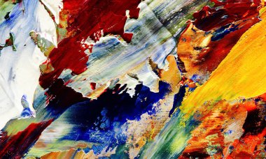 Renkli soyut resim arkaplanı. Modern motif görsel sanat. Yağ renkli yoğun bir karışım. Moda el boyama bezi. Moda poster kağıdı için tuval üzerindeki fırça darbelerini boya