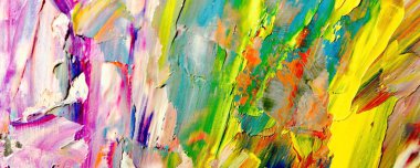 Renkli soyut resim arkaplanı. Modern motif görsel sanat. Yağ renkli yoğun bir karışım. Moda el boyama bezi. Moda poster kağıdı için tuval üzerindeki fırça darbelerini boya