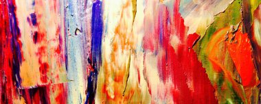 Renkli soyut resim arkaplanı. Modern motif görsel sanat. Yağ renkli yoğun bir karışım. Moda el boyama bezi. Moda poster kağıdı için tuval üzerindeki fırça darbelerini boya