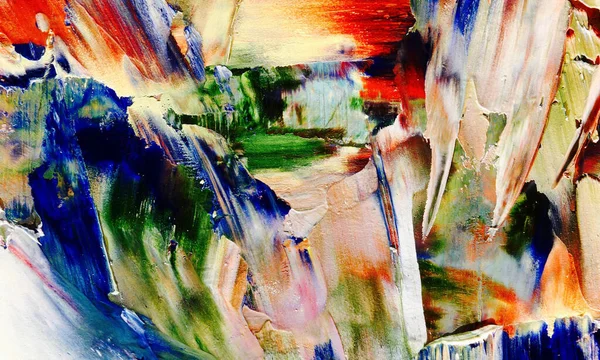 Renkli soyut resim arkaplanı. Modern motif görsel sanat. Yağ renkli yoğun bir karışım. Moda el boyama bezi. Moda poster kağıdı için tuval üzerindeki fırça darbelerini boya