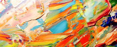 Renkli soyut resim arkaplanı. Modern motif görsel sanat. Yağ renkli yoğun bir karışım. Moda el boyama bezi. Moda poster kağıdı için tuval üzerindeki fırça darbelerini boya