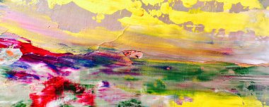 Renkli soyut resim arkaplanı. Modern motif görsel sanat. Yağ renkli yoğun bir karışım. Moda el boyama bezi. Moda poster kağıdı için tuval üzerindeki fırça darbelerini boya