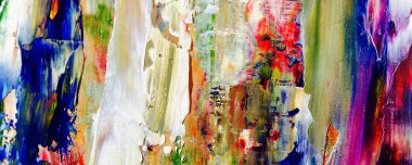 Renkli soyut resim arkaplanı. Modern motif görsel sanat. Yağ renkli yoğun bir karışım. Moda el boyama bezi. Moda poster kağıdı için tuval üzerindeki fırça darbelerini boya