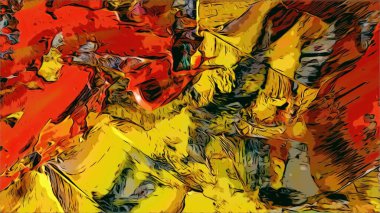 Renkli soyut resim arkaplanı. Modern motif görsel sanat. Yağ renkli yoğun bir karışım. Moda el boyama bezi. Moda poster kağıdı için tuval üzerindeki fırça darbelerini boya