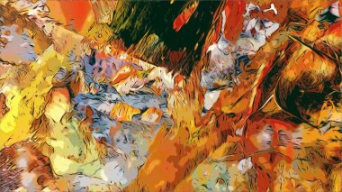 Renkli soyut resim arkaplanı. Modern motif görsel sanat. Yağ renkli yoğun bir karışım. Moda el boyama bezi. Moda poster kağıdı için tuval üzerindeki fırça darbelerini boya