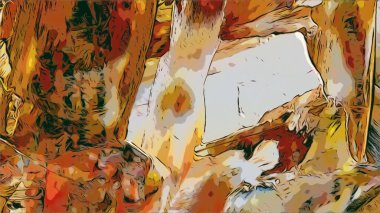 Renkli soyut resim arkaplanı. Modern motif görsel sanat. Yağ renkli yoğun bir karışım. Moda el boyama bezi. Moda poster kağıdı için tuval üzerindeki fırça darbelerini boya